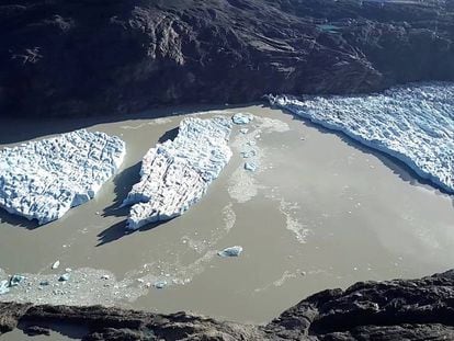 Bloques de hielo desprendidos del glaciar Grey en la Patagonia.