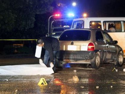 Escena de uno de los cr&iacute;menes en Iguala (Guerrero).