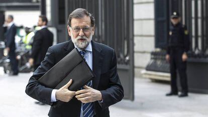 Mariano Rajoy frente al Congreso de los Diputados, el pasado 23 de mayo. 