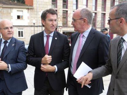 Jos&eacute; Manuel Baltar, N&uacute;&ntilde;ez Feij&oacute;o, Jim&eacute;nez Mor&aacute;n y Jes&uacute;s V&aacute;zquez, en un acto en Ourense.