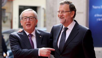 Jean-Claude Juncker con Mariano Rajoy