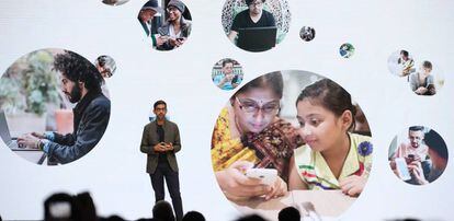 El consejero delegado de Google, Sundar Pichai, en una conferencia en San Francisco el pasado mes de marzo.