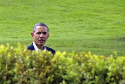 El presidente de EE.UU., Barack Obama, durante la segunda jornada de la cumbre del G8.