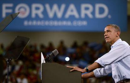El presidente Barack Obama, durante un acto de campa&ntilde;a.