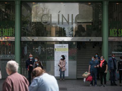 Acceso al Hospital Clínic de Barcelona, el pasado jueves.