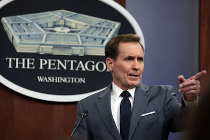 El portavoz del Pentágono, John Kirby, este miércoles en el Pentágono.