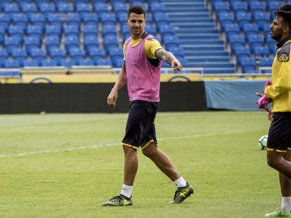 Vitolo, en el &uacute;ltimo entrenamiento con Las Palmas. 