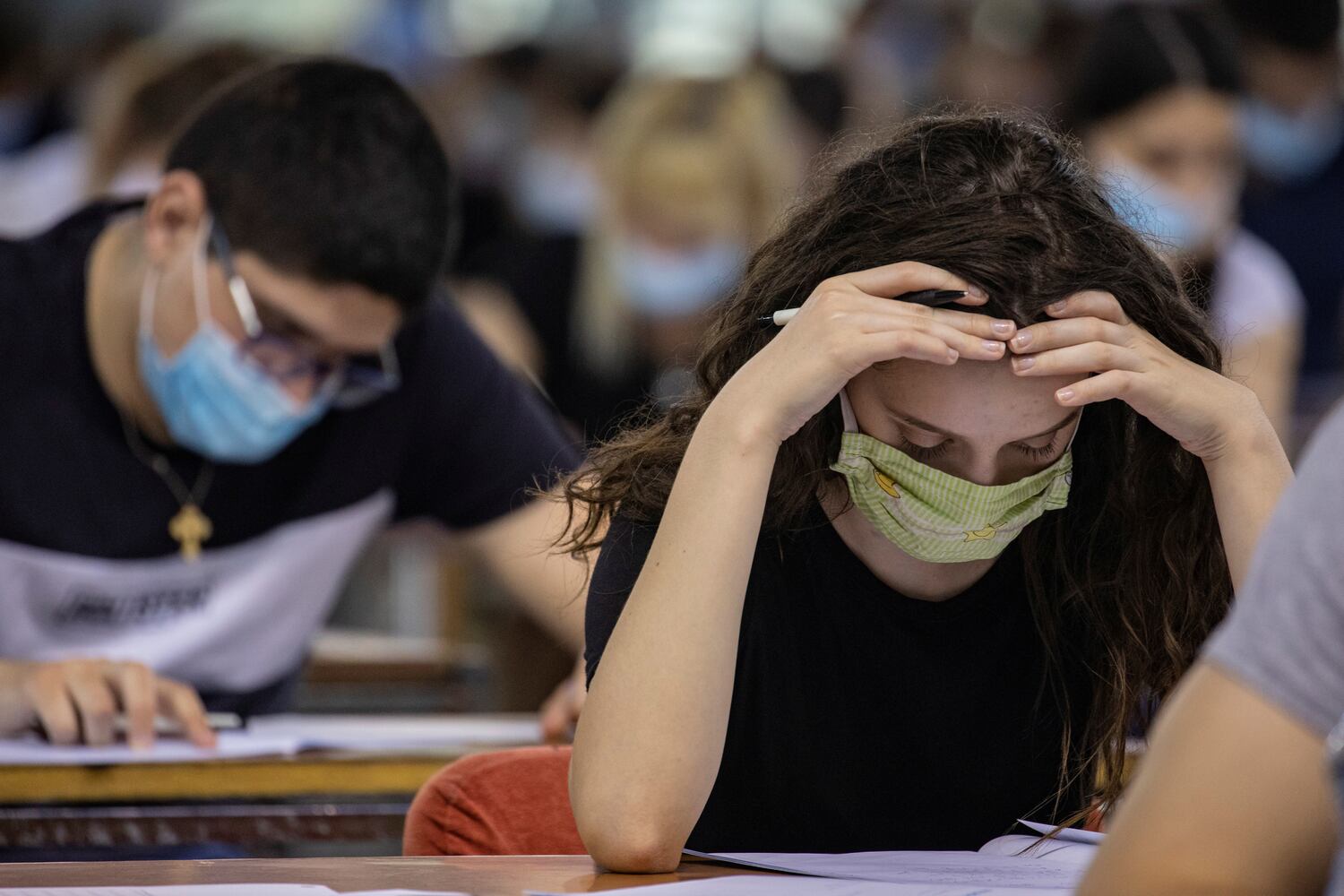 Estudiantes, durante un examen de acceso a la universidad.