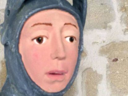Fotografía facilitada por la Asociación de Conservadores Restauradores de España (ACRE) de la escultura de San Jorge, de la iglesia de Estella (Navarra), tras su restauración.