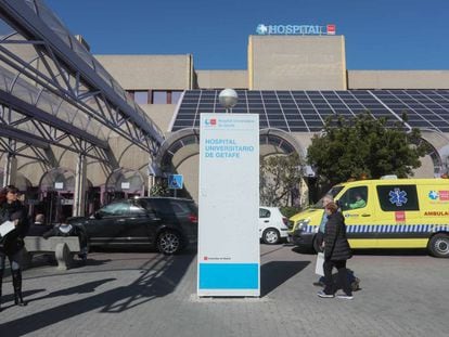 Los exteriores del Hospital Universitario de Getafe, en febrero de 2020.