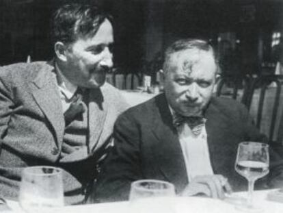 Stefan Zweig y Joseph Roth, fotografiados en Ostende (Bélgica) en 1936.