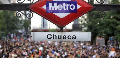 La plaza de Chueca, en las fiestas del Orgullo Gay.