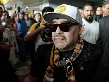 Maradona, a su llegada a Sinaloa.