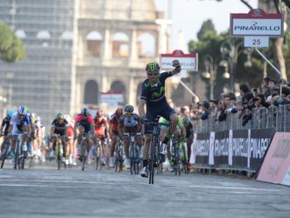 Valverde celebra la victoria en Roma