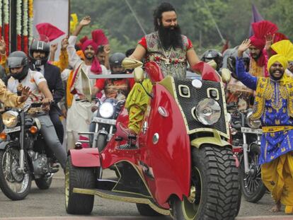 Gurmeet Ram Rahim Singh Ji Insan, en octubre de 2016, durante la presentación de su película 'El guerrero del corazón de León'.