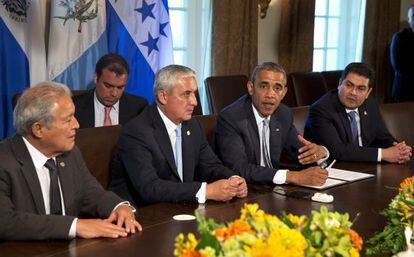 Los presidentes de El Salvador,de Guatemala, EE UU, y Honduras
