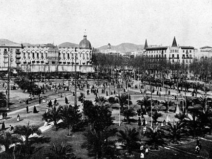 La plaça Catalunya de Barcelona a finals del segle XIX.