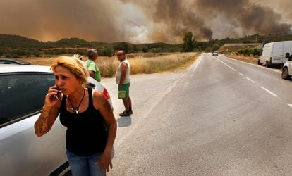 Incendio forestal causado por una negligencia el 28 de junio de 2012 en la zona de Cortes de Pallàs y Turís (Valencia). 