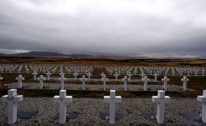El cementerio de Darwin en las Islas Malvinas, en una foto de archivo.