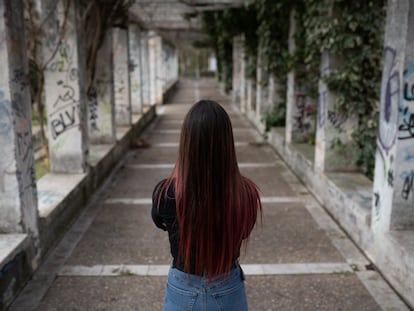 La mujer de 26 años, el sábado en un parque de Valladolid.