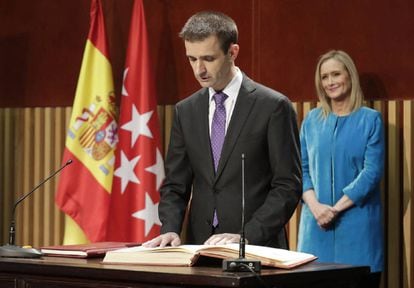 Jos&eacute; Pablo L&oacute;pez, en su toma de posesi&oacute;n de director general de Telemadrid.