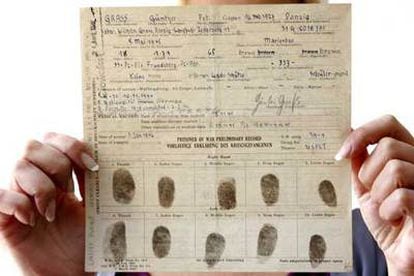 Registro personal de Günter Grass durante su encarcelamiento por parte de los americanos durante la Segunda Guerra Mundial.