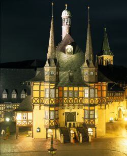 El Ayuntamiento medieval de Wernigerode.