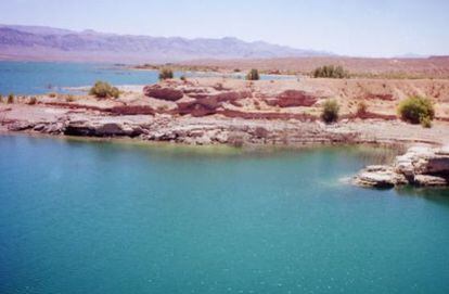 El lago Mead en el río Colorado.
