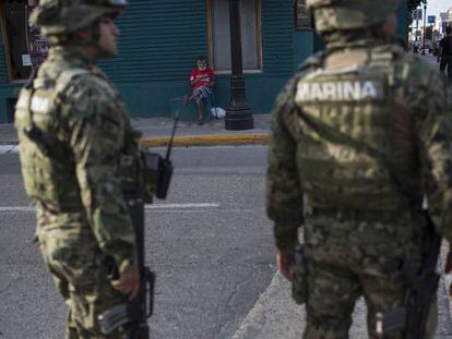 Militares en Matamoros, Tamaulipas.