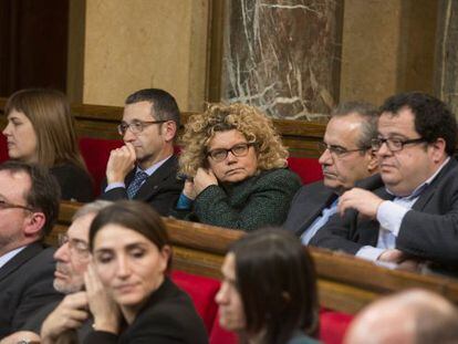 Arriba a la izquierda, N&uacute;ria Ventura; en el centro, Marina Geli; a la derecha, Joan Ignasi Elena; y abajo, Roc&iacute;o Mart&iacute;nez Sampere.