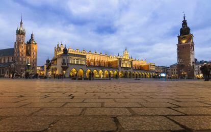 La plaza del Mercado de Cracovia.
