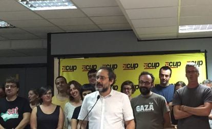 Antonio Baños, en la sede de la CUP.