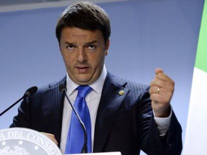 Matteo Renzi, durante la cumbre europea del 27 de junio. 