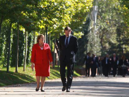 Rajoy, amb la presidenta de Xile, Michelle Bachelet, a la Moncloa.