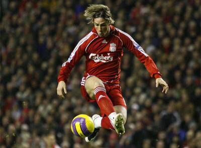 Fernando Torres, durante un partido de Liga con el Liverpool.