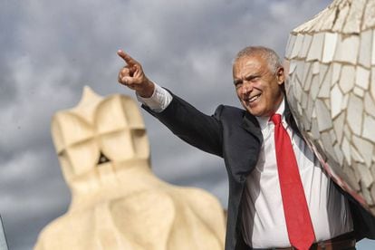 El profesor y filósofo italiano Nuccio Ordine, este lunes en la azotea de La Pedrera de Gaudí, en Barcelona.