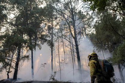 Fuego en el parque natural de O Xur&eacute;s.