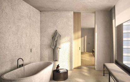 Diseño de Vincent Van Duysen para el cuarto de baño.