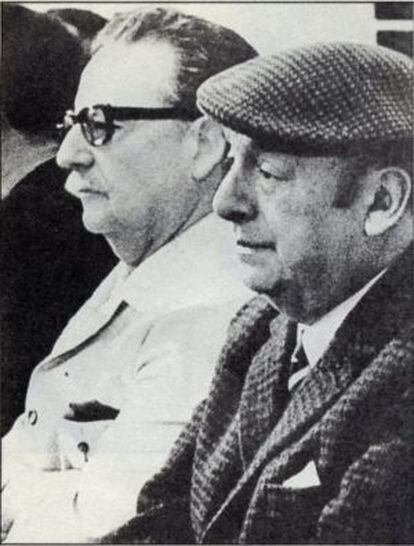 El presidente chileno, Salvador Allende, y el escritor chleno Pablo Neruda.