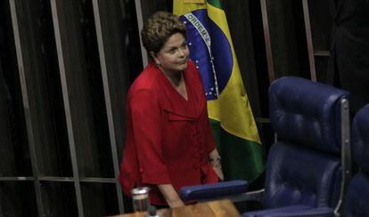 Rousseff este martes en el Congreso de Brasil.