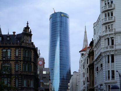 La torre Iberdrola, en Bilbao, este martes.