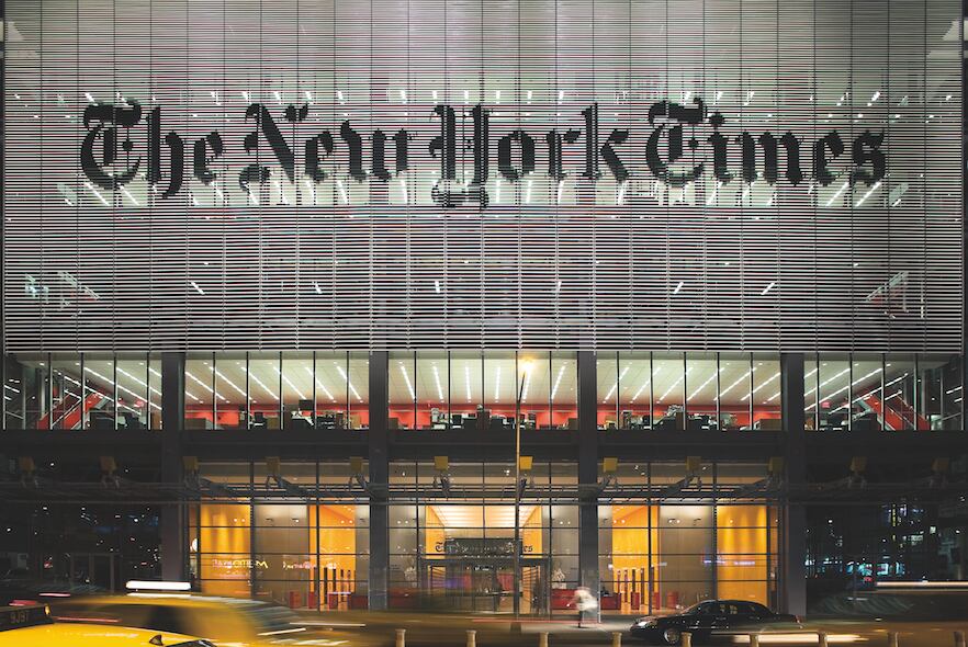 El edificio del diario The New York Times es una obra de Renzo Piano.