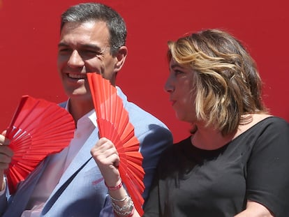 Pedro Sánchez y Susana Díaz, en un mitin en Córdoba en mayo de 2019.