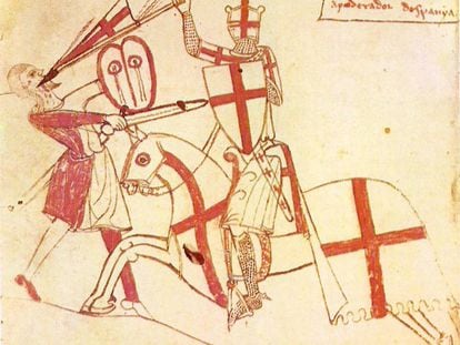 Ilustración de los Usatges de Barcelona del siglo XIV.