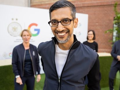 El director general de Google, Sundar Pichai, el pasado 23 de mayo, en un acto celebrado en Berlín.