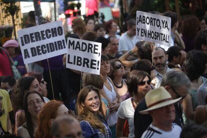 Concentración contra la reforma del aborto en Madrid el pasado julio.