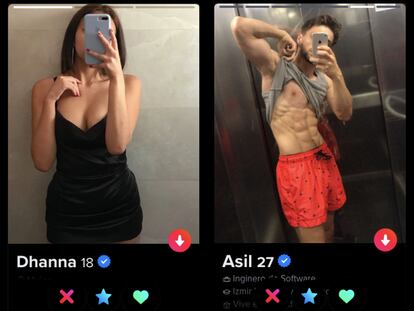 Selección de imágenes de Tinder seleccionadas por Matilde Duarte para su libro 'Match'.