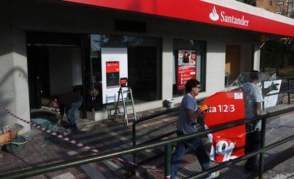 Sucursal Banco de Santander robada en Arturo Soria.
