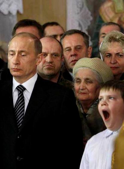 El presidente ruso, Vladímir Putin, el sábado en una misa.