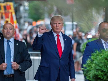 Donald Trump, saliendo de la Trump Tower el pasado miércoles, dos días después del registro de Mar-a-Lago.